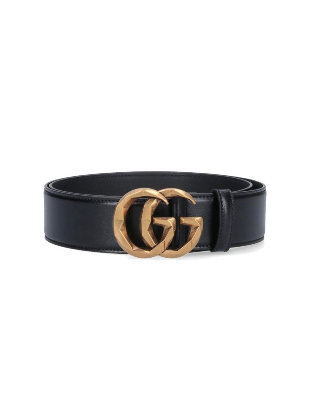 Gucci Men’s Plutone W40mm Calfskin Geometric Double G Belt Black 85cm 795526